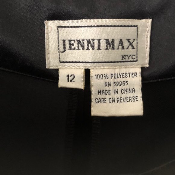 JENNI MAX NYC BLACK SATIN PANTS 12 NWOT - Picture 5 of 6